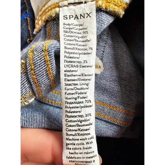 Spanx Seamed Front Wide Leg Jeans Vintage Indigo High Rise Pull On 20407R 1X - Picture 6 of 9